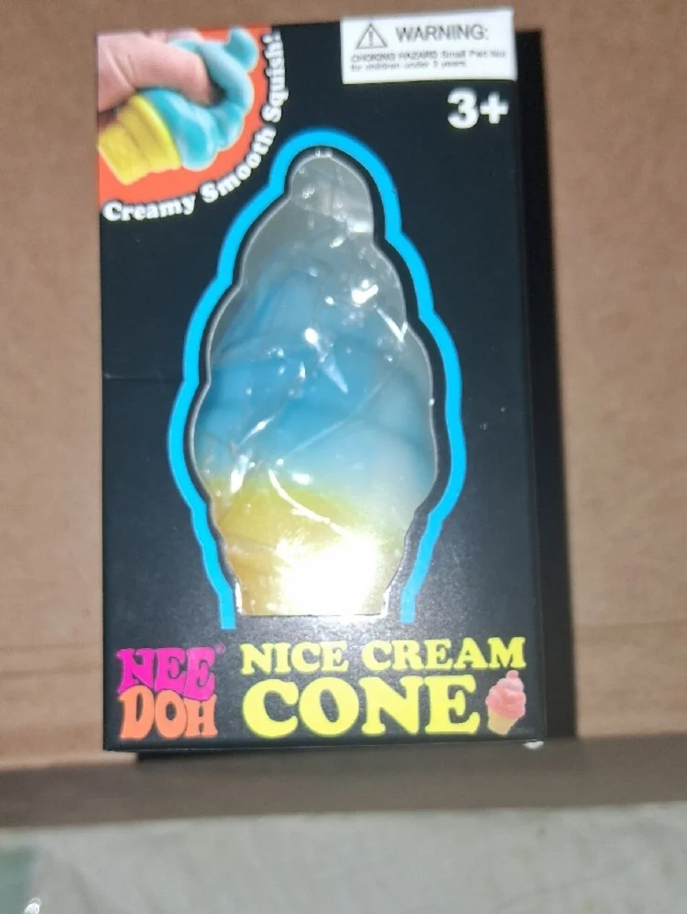 Nee Doh Ice Cream Cone Squishy Toy - Blue & Yellow